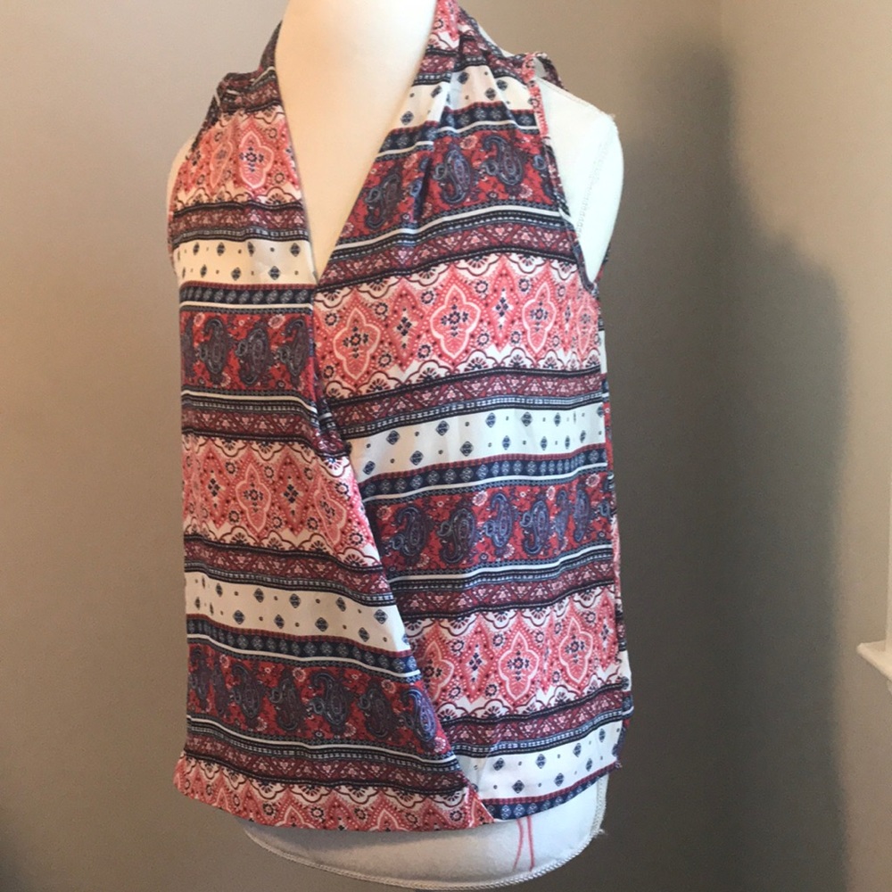 Lila Rose pleated crossover blouse